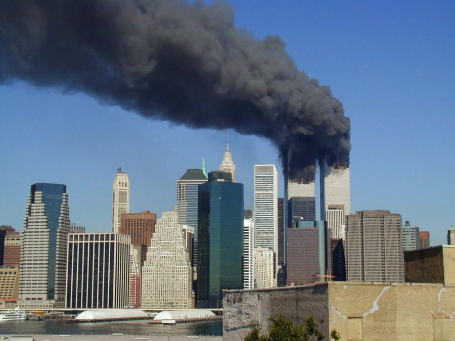 A photo taken of the 9/11 WTC attacks