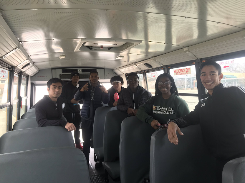 The Mustangs travel to the Group Championships.  Pictured from left to right: Shayan Jafri, Keyshawn Dixon, Kimani Carrington, Michael Calvert, Pharrell Mensah, Auslin Mills, Manny Diaz