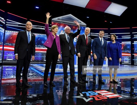 Photo Credit: Photo via Getty Images under the creative commons license.
Democratic Candidates getting ready for the debate.
