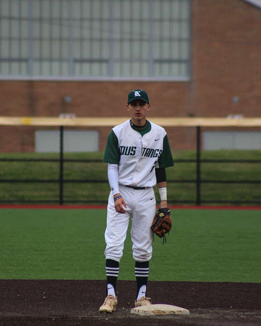 Vincent Powers playing shortstop for the JFK Mustangs during his junior year.