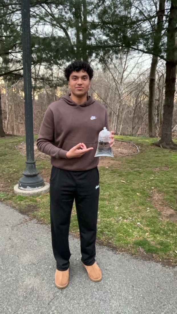 Maanav Amin posing with his new fish as he enjoys his senior year and makes new memories with his friends. 