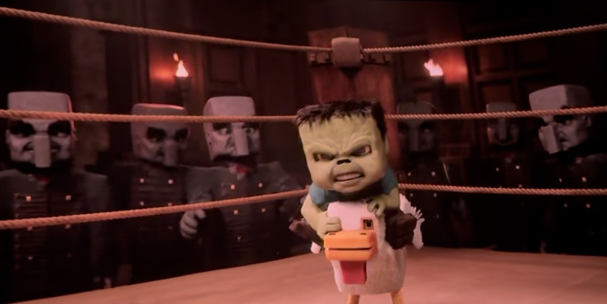 "Chicken Jockey," the iconic character from the hit video game is shown on screen moments before the audience erupts into chaos. Photo credit of Muhammad Ali