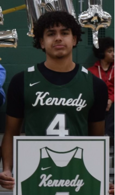 Senior Marcus Bullock at the 2025 basketball senior night.