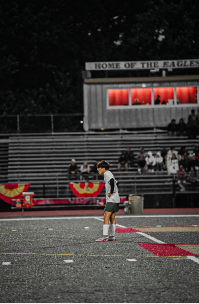 Captain of varsity soccer team, Michel Del Arca, plays against Edison.